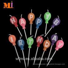 Wanted Factory 100% Fully Refined Paraffin Wax Coloured Kids Balloon Shape Birthday Candles